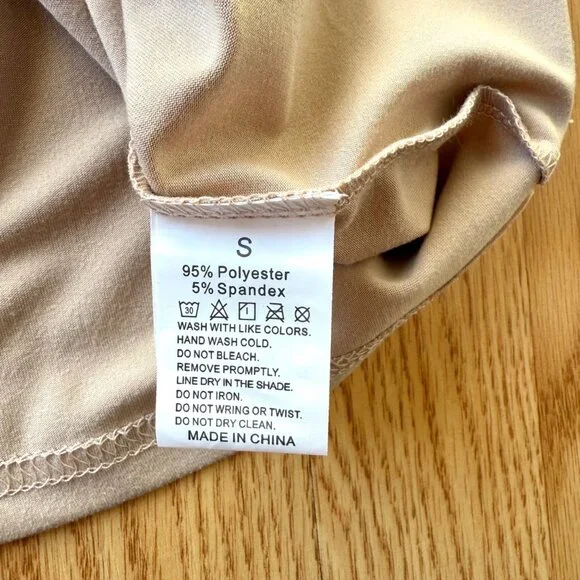 Treble Clef Music Note Top Size S Beige Graphic Shirt 3/4 Length Sleeve Tee - Picture 3 of 8